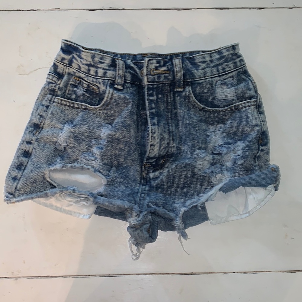 shein xs blue jean shorts